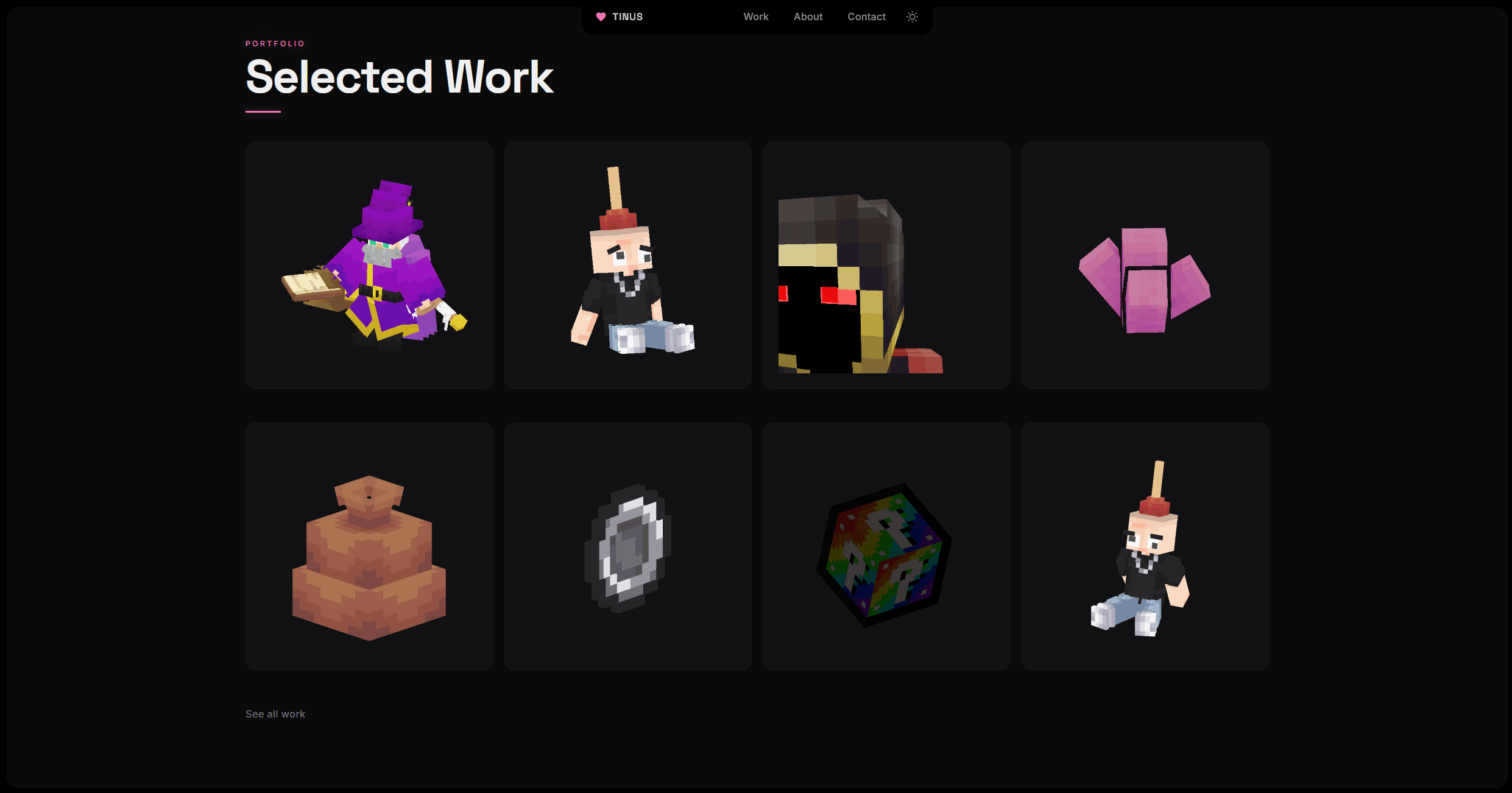 A portfolio built for a 3D artist