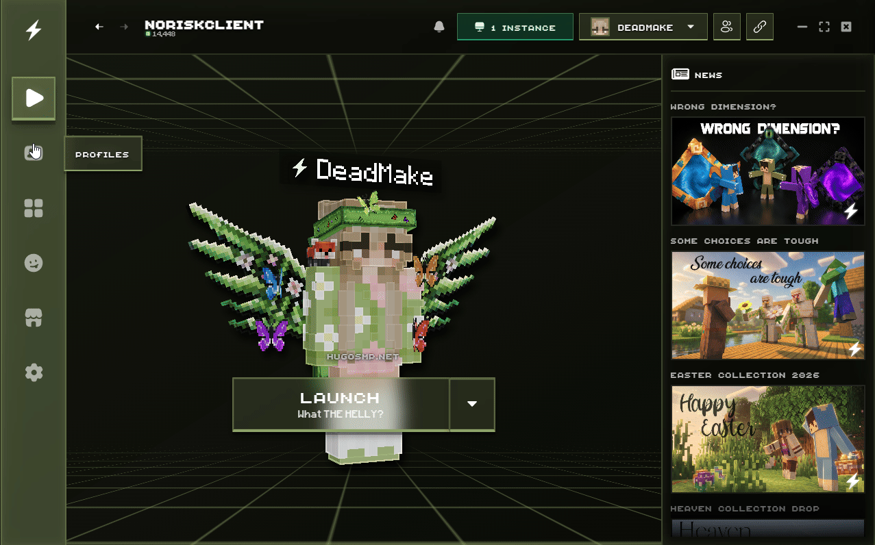 The optimized renderer loading the skin, cosmetics, and dynamic nametag